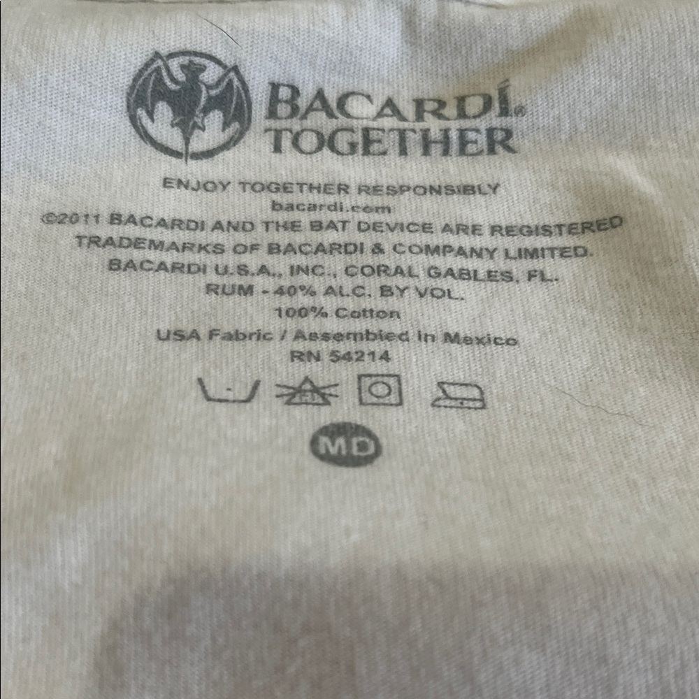 Bacardi White Graphic V-Neck T-Shirt - Picture 6 of 6